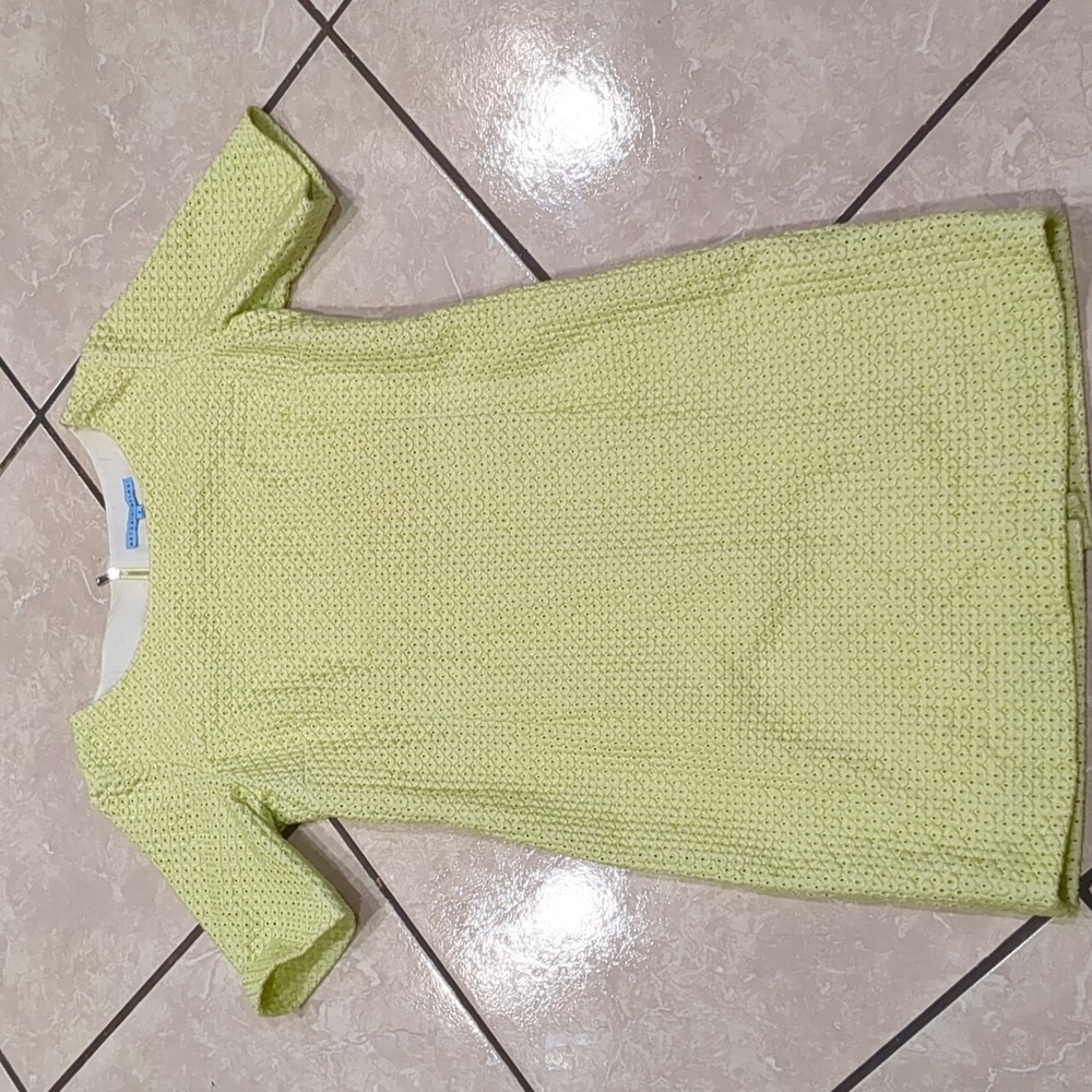 Antonio Melani Eyelet Lime Green Dress Size 8
